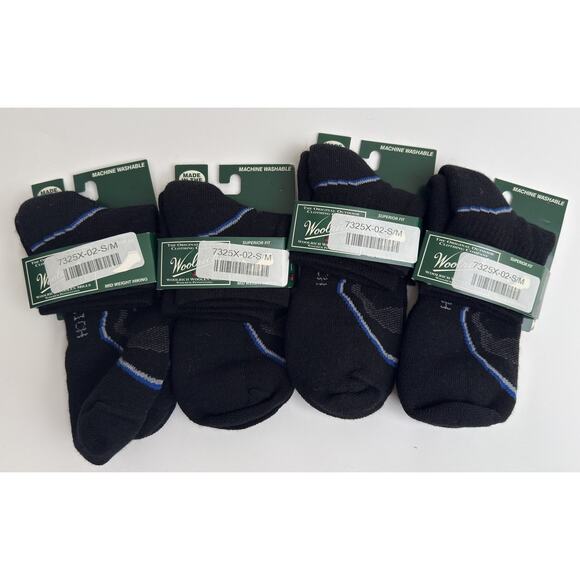 Woolrich Socks Mens Small Medium Mid Weight Hiking Merino Wool Crew 4 Pack USA - Picture 1 of 2